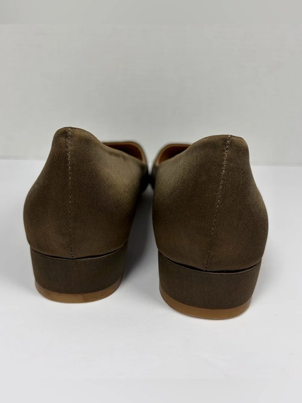 Salone Monet Bronze Satin Pointed Toe Flats Size 9.5